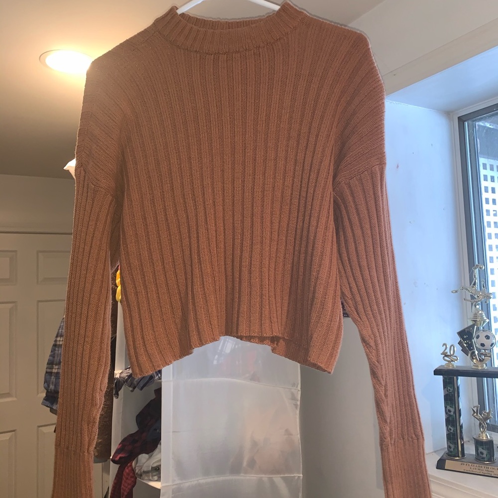 Light Brown Cropped Sweater from AEO